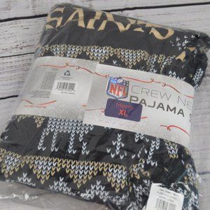 NFL New Orleans Saints Mens XL X-Large Ugly Christmas Pajama Set Crewneck  NEW